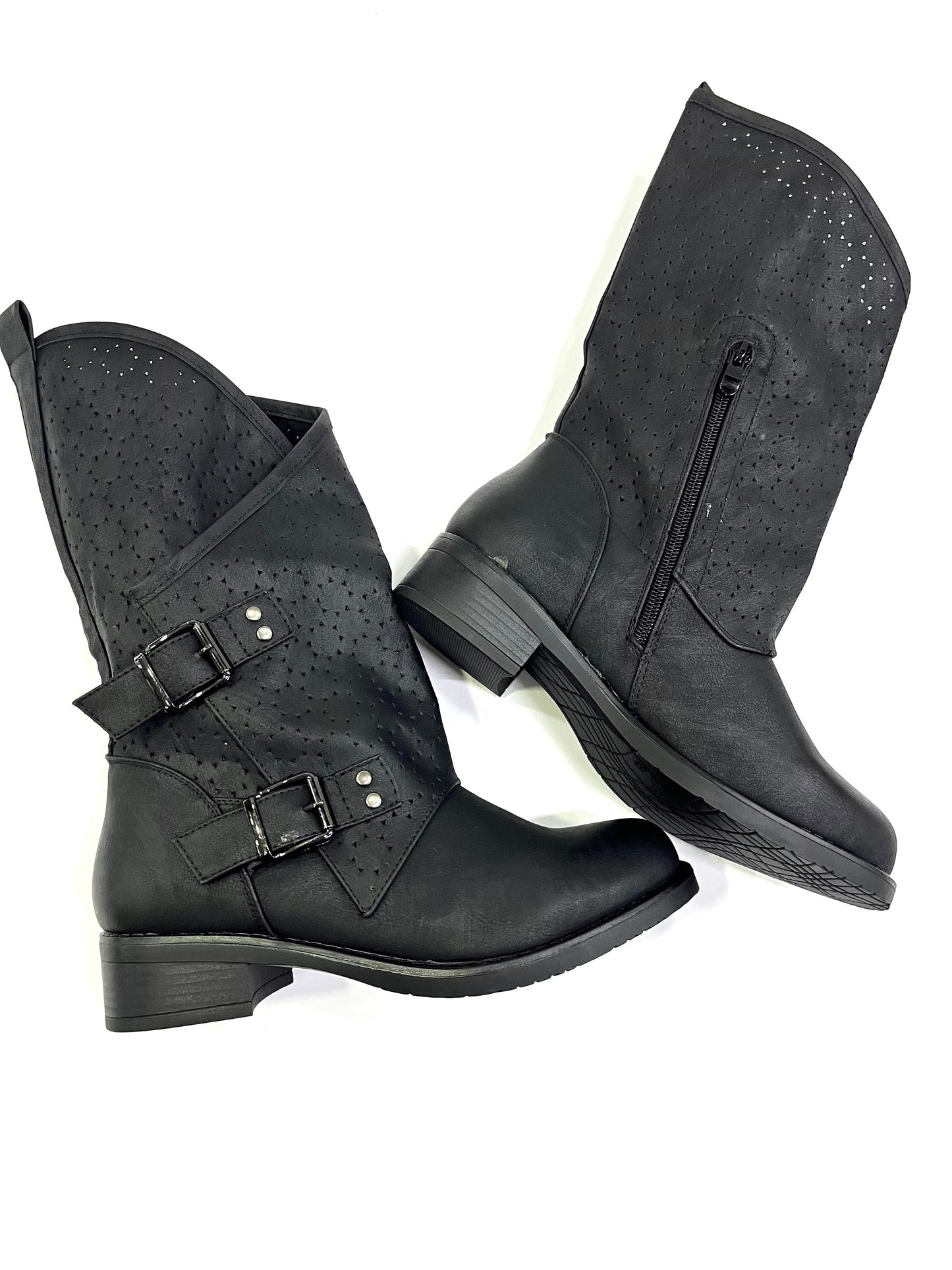 Stivaletto Donna HD Nero con Doppia Fibbia