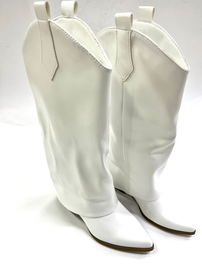 Stivale Texano Bianco Morbido - Tacco 5 cm