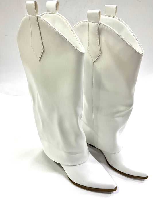 Stivale Texano Bianco Morbido - Tacco 5 cm