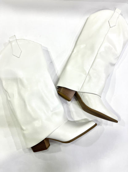 Stivale Texano Bianco Morbido - Tacco 5 cm