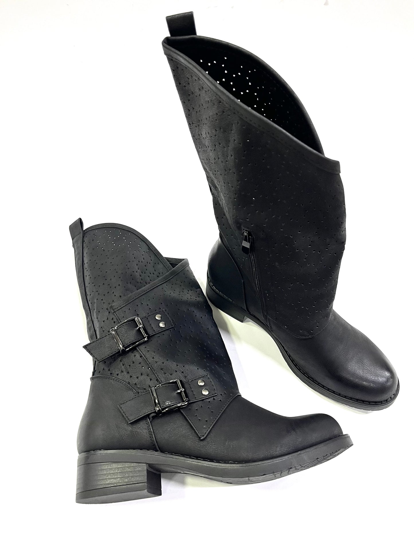Stivaletto Donna HD Nero con Doppia Fibbia