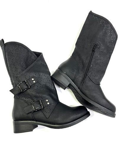 Stivaletto Donna HD Nero con Doppia Fibbia