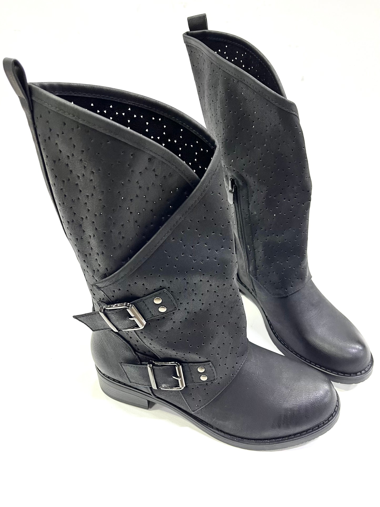 Stivaletto Donna HD Nero con Doppia Fibbia
